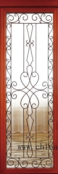 22x48 Inch Wrought Iron Glass Hot Resistance Entry Door Low E Glass