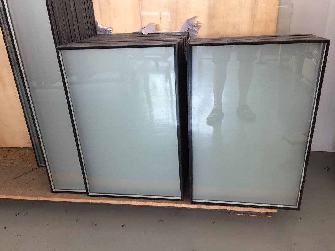 Double Pane 5mm 5A Acid Etched Insulated Glass Door Panels One Side Replacement
